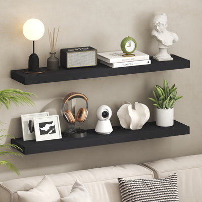 Étagère murale flottante, 9 x 47 cm, fixation murale invisible, épaisseur 5 cm, idéale pour salle de bain, salon, chambre à coucher, bureau, style américain.