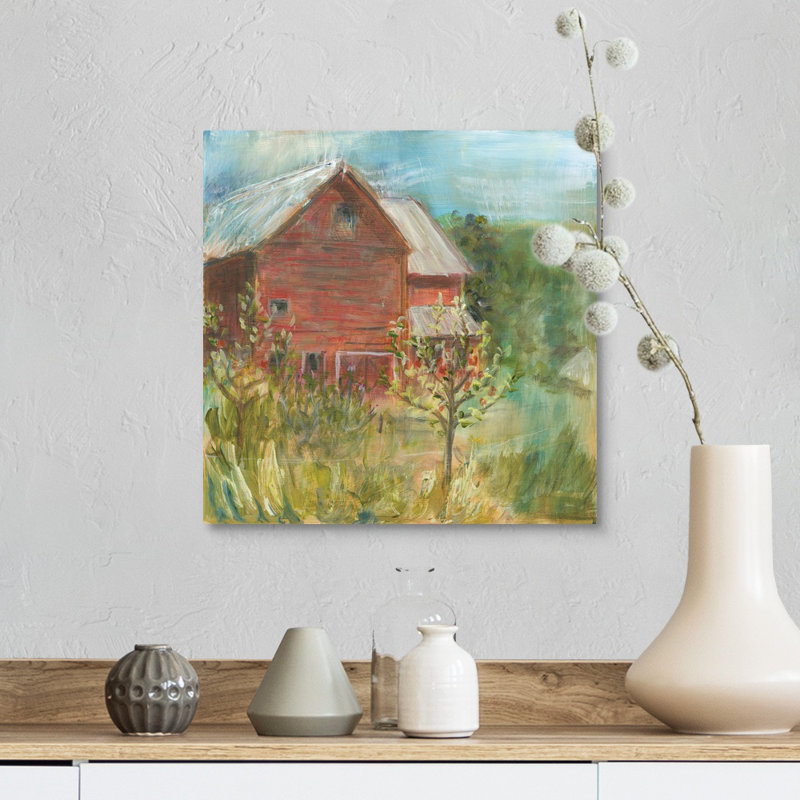«Barn Orchard» par Sue Schlabach, reproduction sur toile, H 12 po x l 12 po x P 1,25 po, Toile tendue