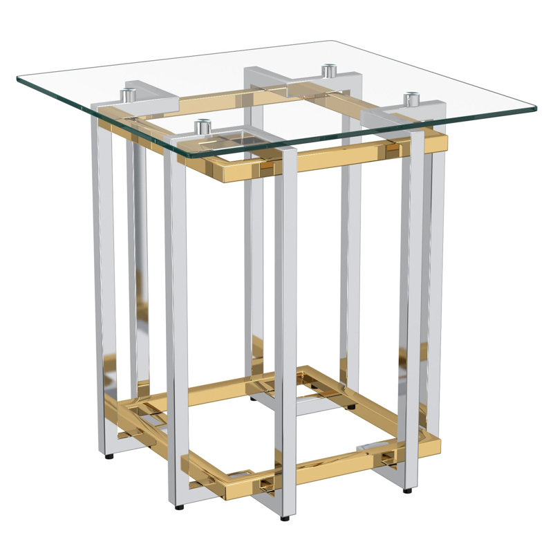 Table d'appoint George en argent et or