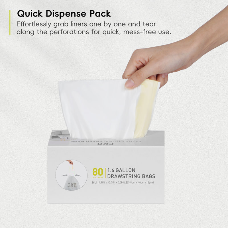 6L Trash Bags - 80 Count