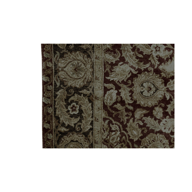 Tapis rouge et noir noué à la main de haute qualité
