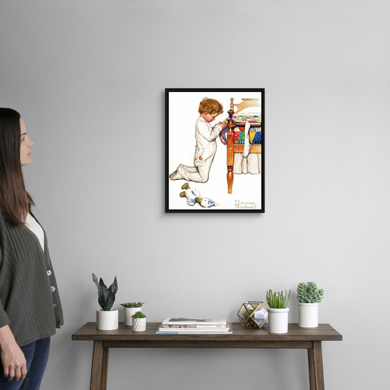 «A Christmas Prayer», art mural sur toile, Cadre flottant noir, H 22 po x l 18 po x P 1,75 po