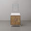 30 po Meuble-lavabo simple en quartz noyer lustré avec miroir Whitebrook