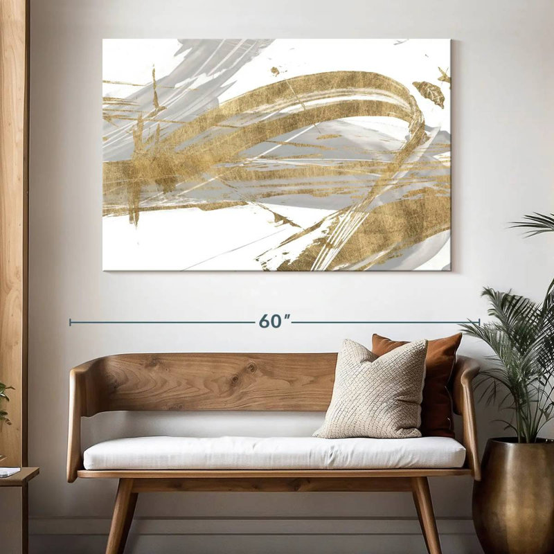 Avery Gold And Grey II, 34" H x 51" W