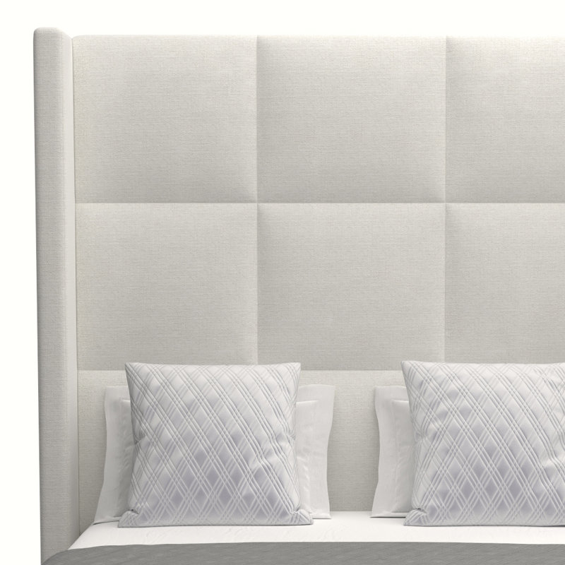 Esparto Upholstered Wingback Bed, Queen (High), Off White Revolution®