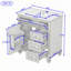 Armoire de meuble-lavabo 30 po avec lavabo en céramique, 3 tiroirs de rangement, tablette réglable et supports de porte-133450778
