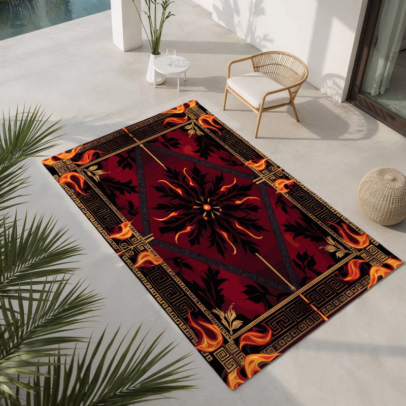 Fabled Garland Indoor And Outdoor Area Rug, Rectangle 9' x 12'