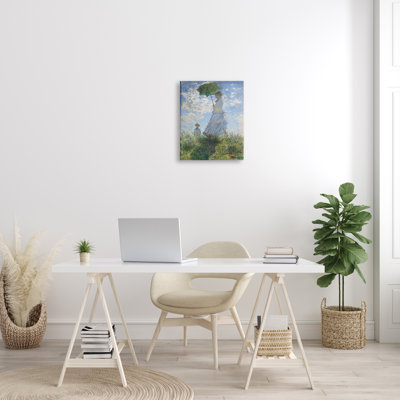 «Woman with a Parasol» par Claude Monet - peinture sur toile tendue