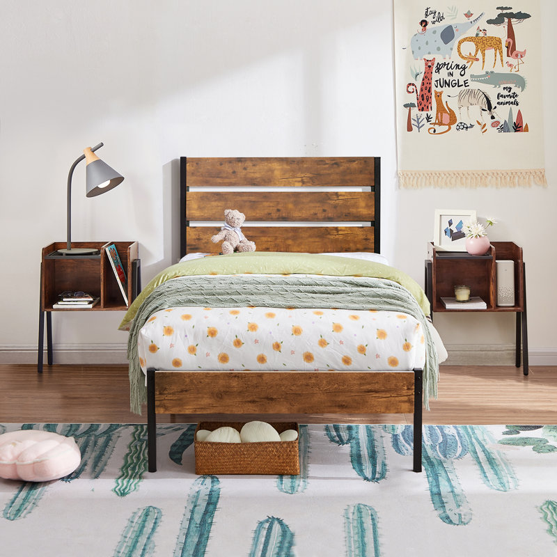Alicia Steel Piece Bedroom Set, Twin
