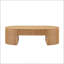 Table basse Mid-Century moderne en bois ovale avec tiroir spacieux, idéale pour un décor de salon élégant et fonctionnel.-1416767544