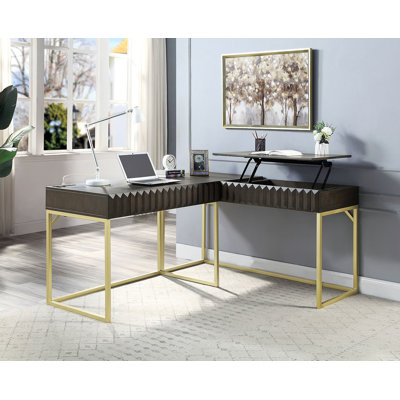 Bureau en coin de 64,4 po de largeur, noyer