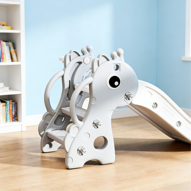 Glissade autoportante sur le thème de la girafe, escalade en 3 étapes, cerceau, jeu sécuritaire pendant 1 an, matériau, facile à monter
