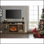 Meuble télé avec foyer électrique pour téléviseur de 55 po, console média en bois de grange récupéré 2 en 1 avec rangement | Bois de grange récupéré | Insert-1559359974