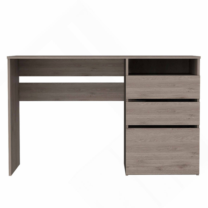 Bureau d'ordinateur à 3 tiroirs Waterbury gris clair, Gris, H 29,5 po x l 47,4 po x P 17,1 po
