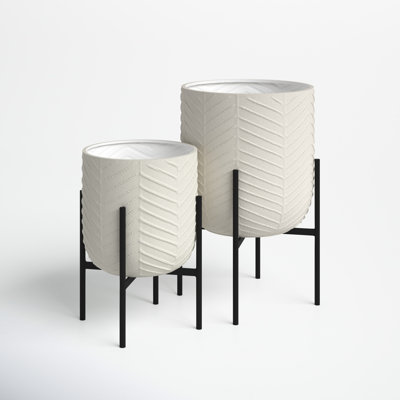Neema Metal Pot Planter - Set of 2