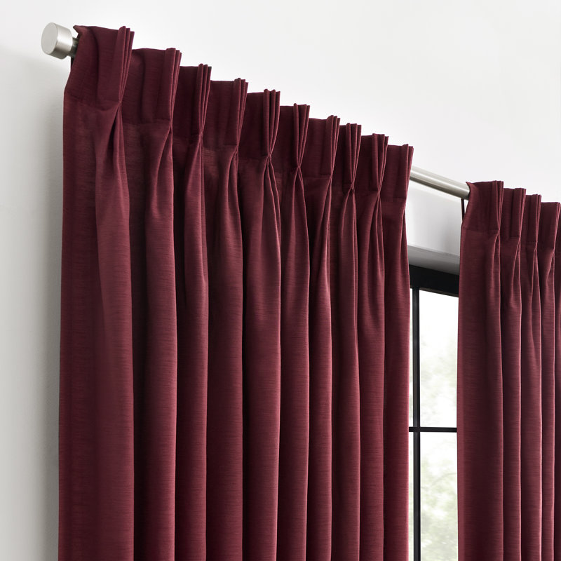 Waverly Serendipity Pinch Pleat Light-Filtering Window Panel, 50" W x 63" L, Cabernet
