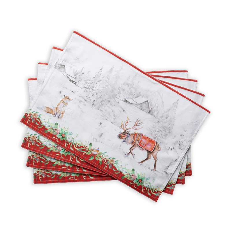 Ensemble de napperons 100% coton 4 - 13 po x 19 po Maison d'Hermine Christmas Tradition