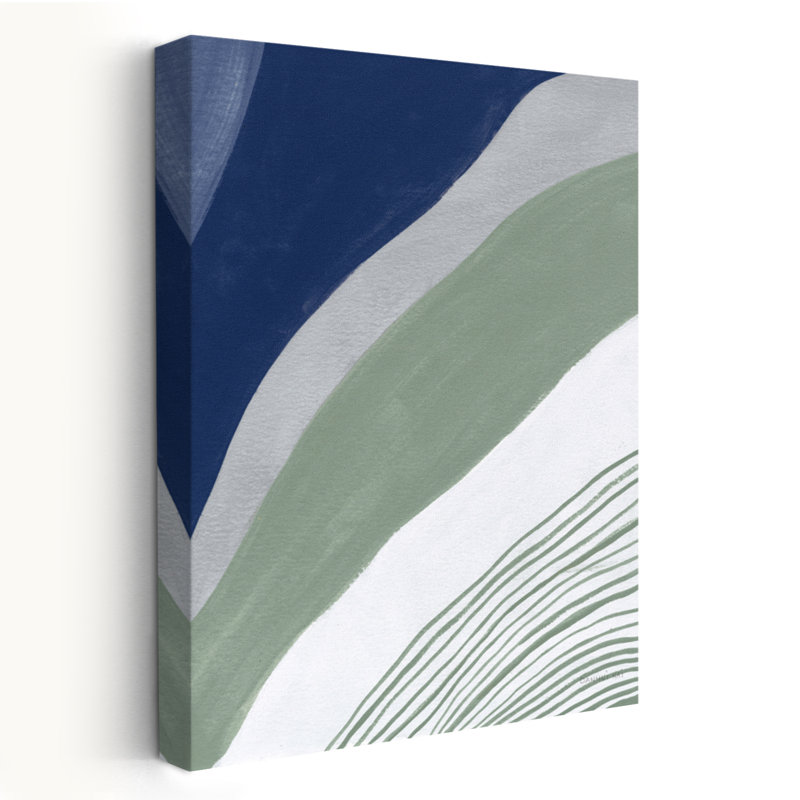 Abstrait et bleu, bleu, vert, art abstrait IV, H 24 po x l 16 po