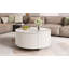 Table basse ronde moderne avec 2 tiroirs-252694695