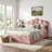 Chelsa Upholstered Hydraulic Storage Platform Bed with Velvet Palm Headboard-2002991234-2002991245
