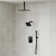 DualJetSpa Triple-Function 10" & 6" Ceiling Mount Complete Shower Faucet with Pressure Balancing Rough-In Valve