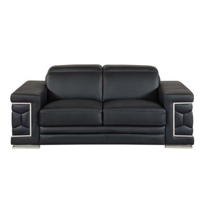 Top Grain Italian Leather Loveseat