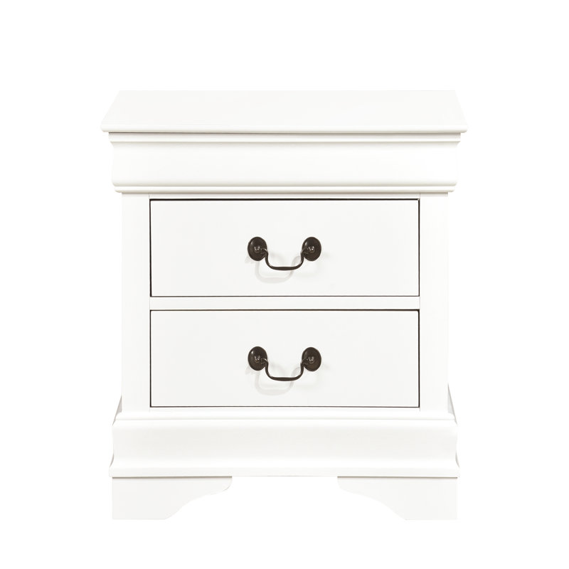 2 Table de chevet blanche pour une chambre à coucher paisible et apaisante, Blanc