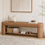 Banc d'entrée rembourré en similicuir de 160 cm avec tablette de rangement ouverte