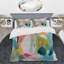 Ensemble de housse de couette en microfibre / polyester rose et bleu Minimalims Fludity V-1646778575