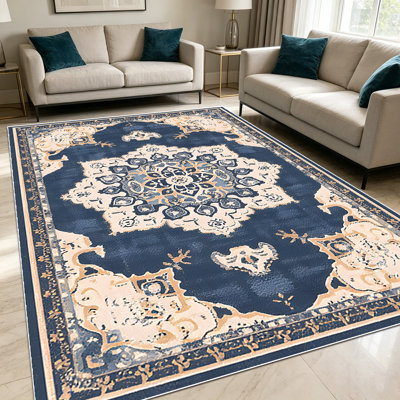 1PC Vintage Persian Medallion Floral area rugs for Living Room, Soft and Comfortable, Suitable for all seasons, easy-to-maintain, machine washable, suitable for dining room, bedroom, entryway, patio, kitchen, Home Decor, Outdoor Decor.