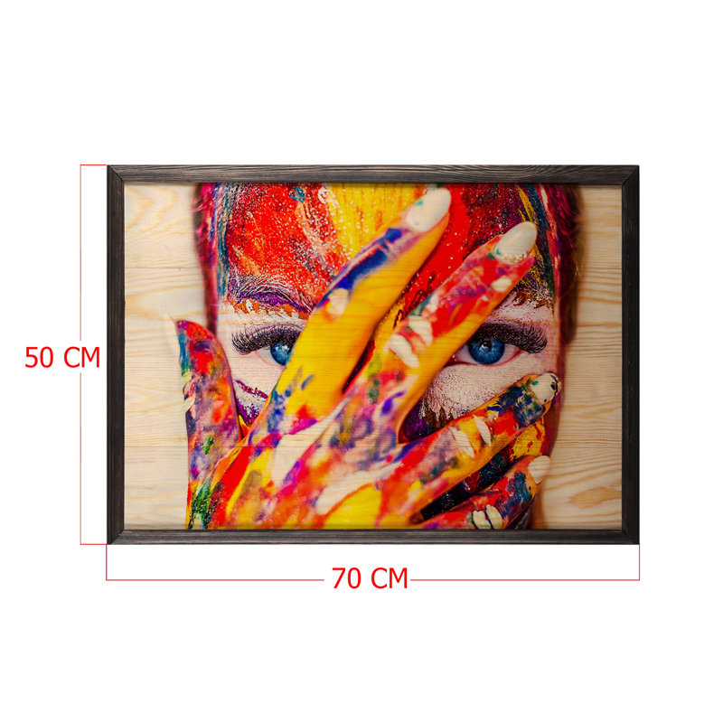 Perry Single Picture Frame Print on Wood, 50cm H x 70cm W x 2cm D