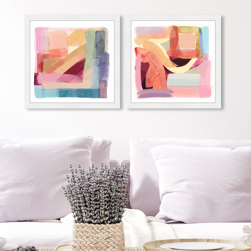 «Abstract Tone», ensemble de 2 impressions encadrées, H 18 po x l 36 po