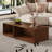 53.2'' Modular Wood Coffee Table- Convertible to Square/Rectangle, Minimalist Side Table with Wood Grain Veneer, Adjustable Configuration, 2 Pieces