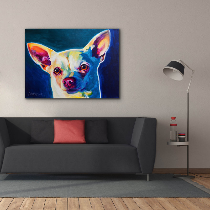 "Chihuahua - Coco" par Dawg Painter, H 40 po x l 54 po x P 1,5 po
