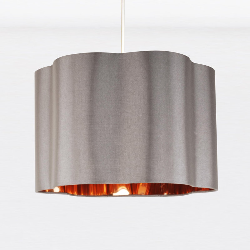 20 cm H Drum Cotton Pendant Shade ( Uno ), Grey