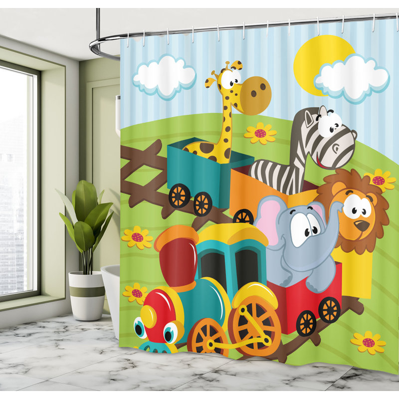 Ensemble de rideau de douche et crochets tribal, H 69 po x l 105 po