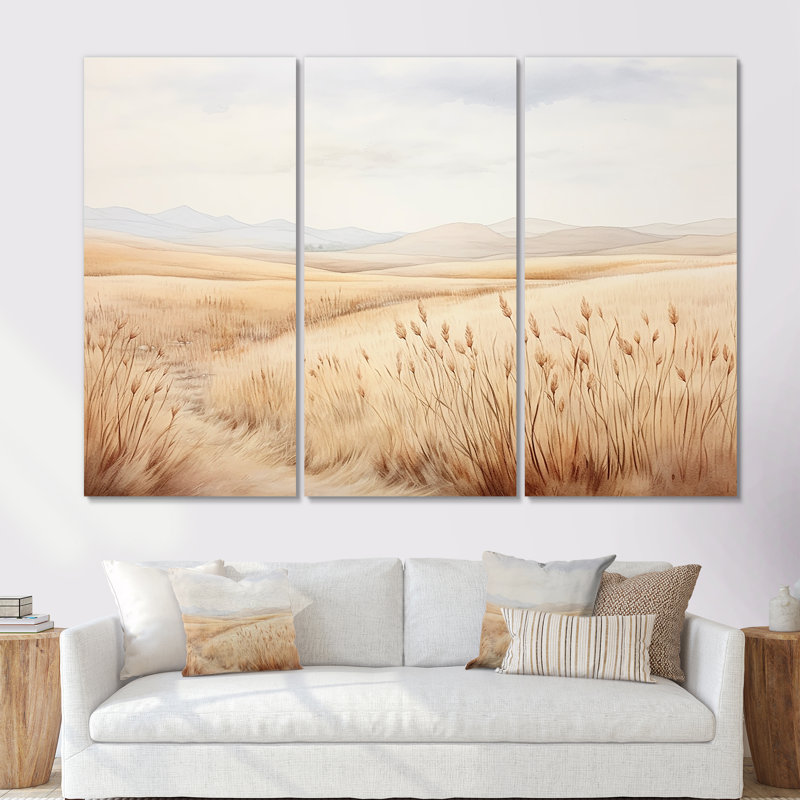 Ensemble de décoration murale Prairie Peacefulness Meadows IV - Prairies, Toile tendue, H 40 po x l 60 po x P 1 po