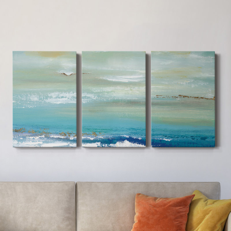 Distant Horizon - Toile tendue avec châssis de qualité supérieure - Prêt à être accroché, H 36 po x l 72 po x P 1 po