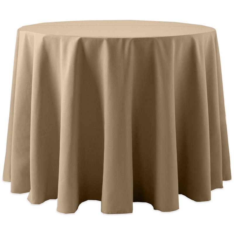 Ultimate Textile -2 Pack- Cotton-Feel 102-Inch Round Fine Dining Tablecloth, Ivory Cream, 102" x 102", Toast, 10