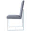 Chaises de salle à manger rembourrées gris moderne (2), haut dossier avec éléments linéaires, convient aux tables en verre / bois, 2 chaises contemporaines à la mode et pratiques, en tissu lisse, design, convient à diverses tables