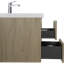 Meuble-lavabo flottant avec lavabo en résine, armoire de rangement murale, tiroirs à fermeture en douceur, finition chêne naturel