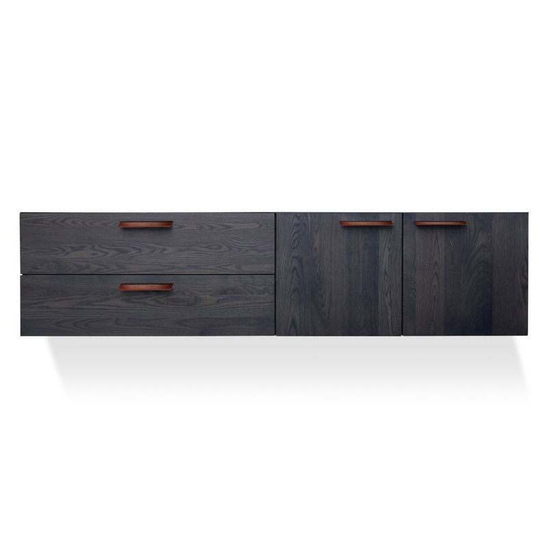 Shale Solid Wood 72'' W 2 - Drawer Dresser, Smoke