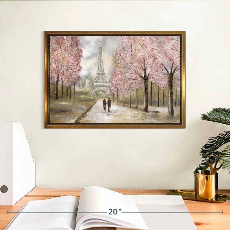 Balade à Paris, Cadre flottant doré, 13 po x 9 po