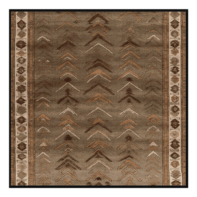 Tapis brun turc lavable à la machine