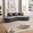 Boneless Curved Sectional Sofa with pillows-1881852598