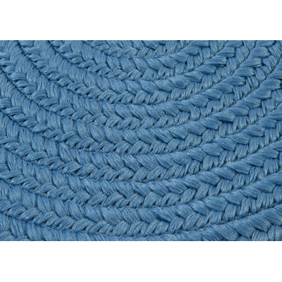 Tapis de surface bleu tressée à la main réversible Wickersham