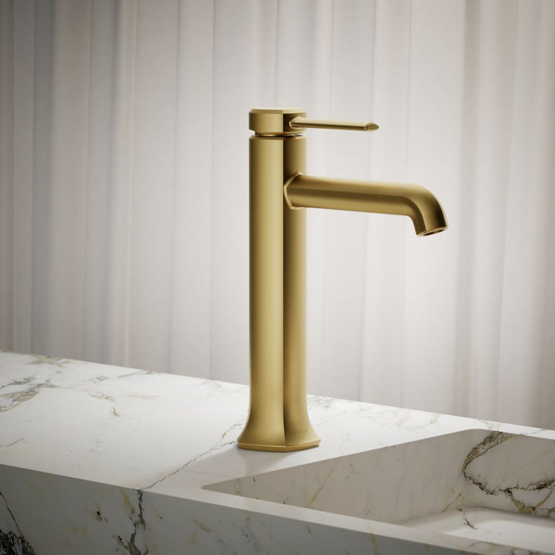 Occasion Tall Single-Handle Vessel Sink Bathroom Faucet with Drain Assembly, Matte Black, 1.2 GPM