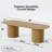 86“ Wood Oval Dining Table Kitchen Table for 10 with 2  Cylinder Pedestals-1304033808