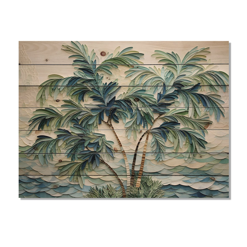 Chel - Art mural floral sur bois de pin naturel, H 24 po x l 32 po
