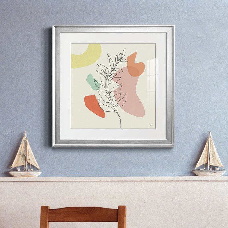 Écureuil d'automne - peinture encadrée, Encadrement argenté, H 22,5 po x l 22,5 po x P 1,5 po